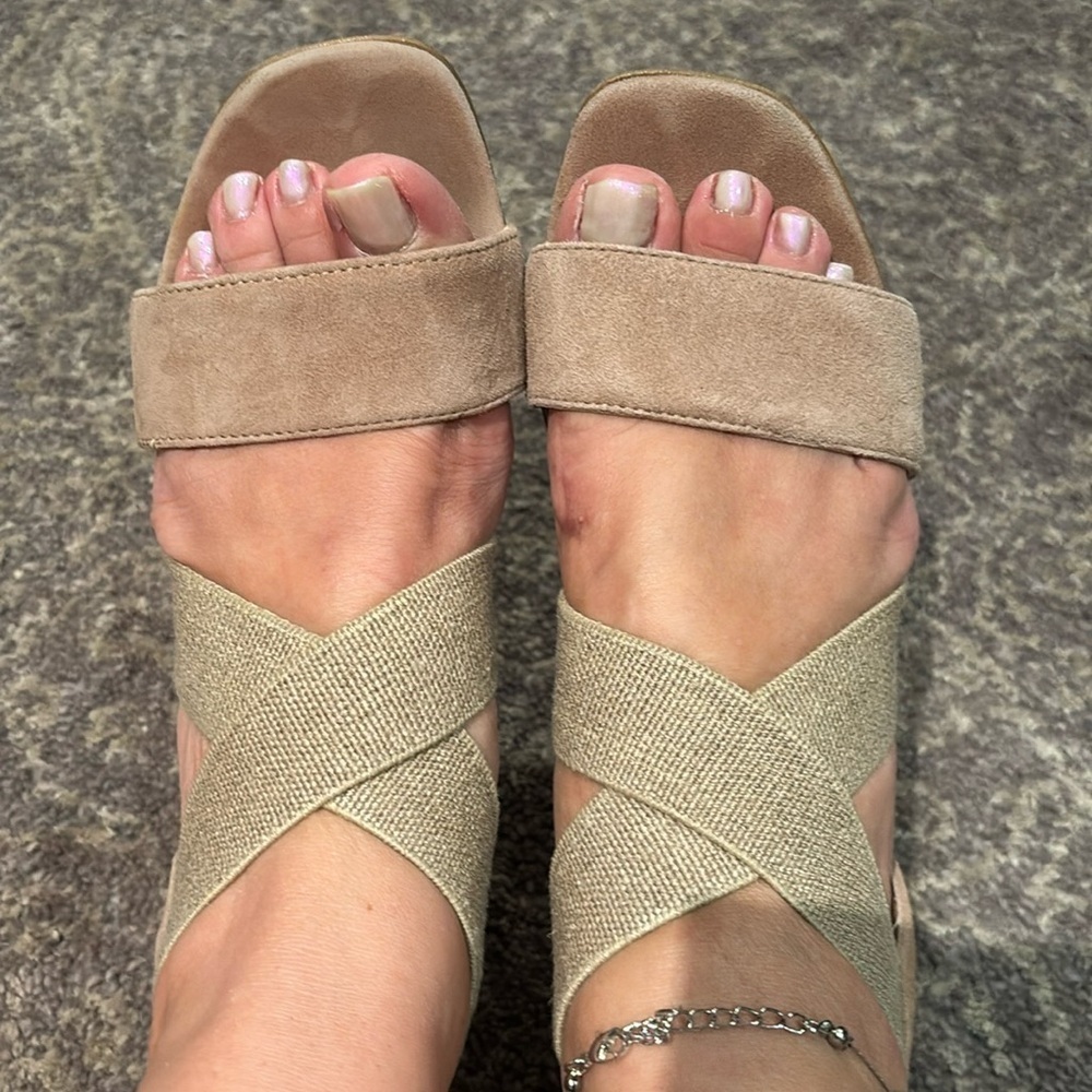 Browns suede and stretchy canvas suede shoes in 38 or 7.5 sandals